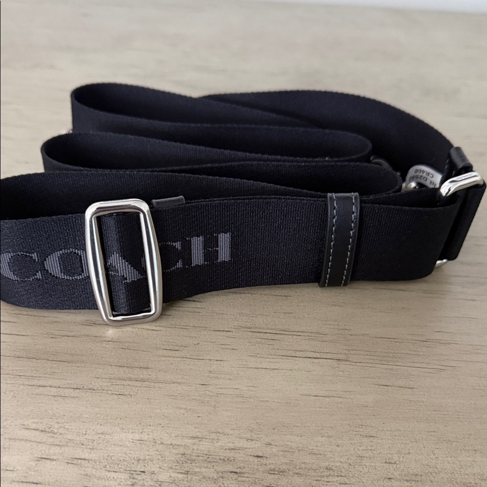 Coach Black Belt Bag for crossbody back silver hardware